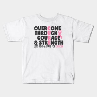 pink ribbon breast cancer support gift Kids T-Shirt